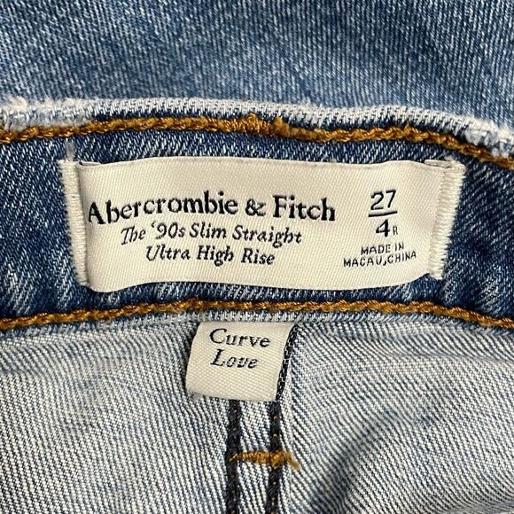 Abercrombie & Fitch 90s Curve Love High Rise Jeans Medium Wash Women's Size 27 - Picture 7 of 10